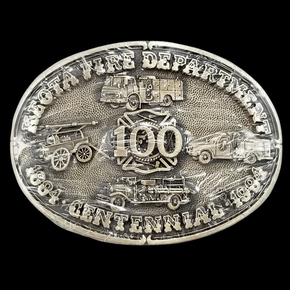 Award Design Medals, Inc. Other - NEW Keota Fire Department Centennial 1884-1984 Solid Brass Belt Buckle Vintage